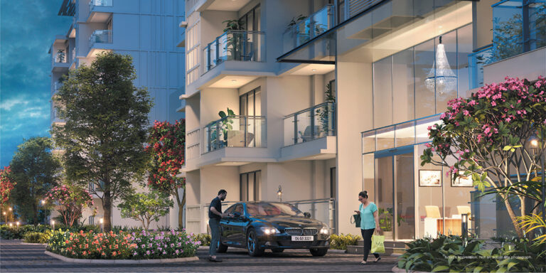 a men parking his car in parking area in Godrej Properties